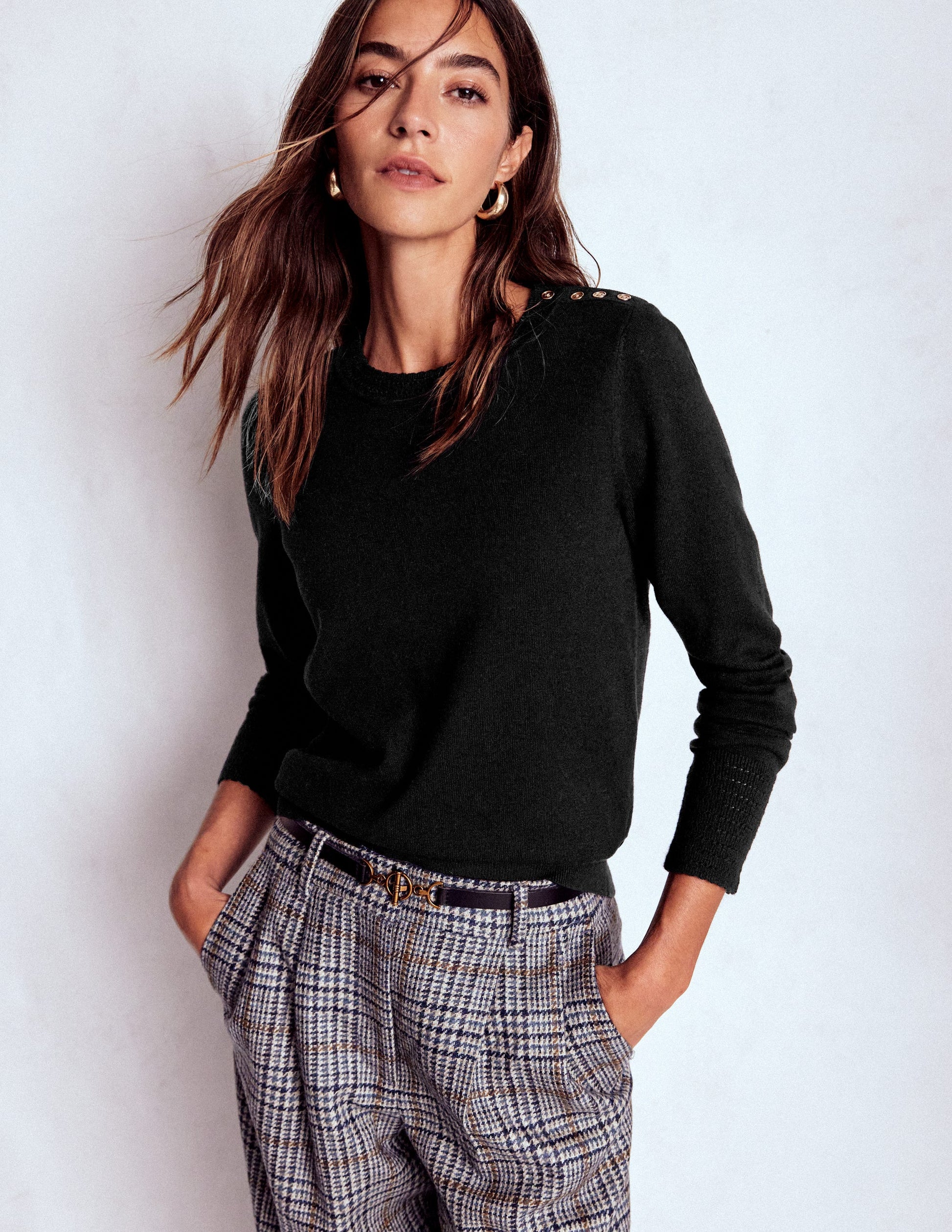 Briony Stitch Jumper-Black-1