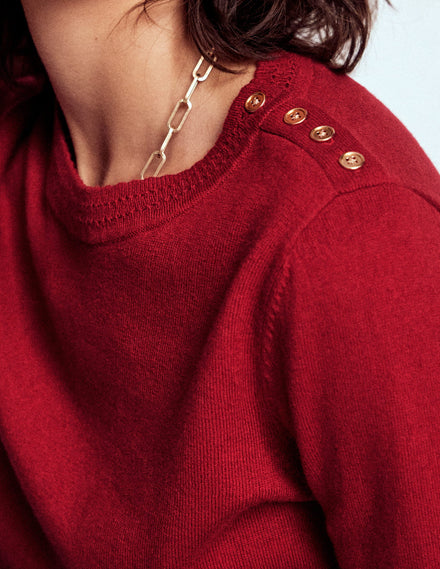 Briony Stitch Jumper-Red Liquorice