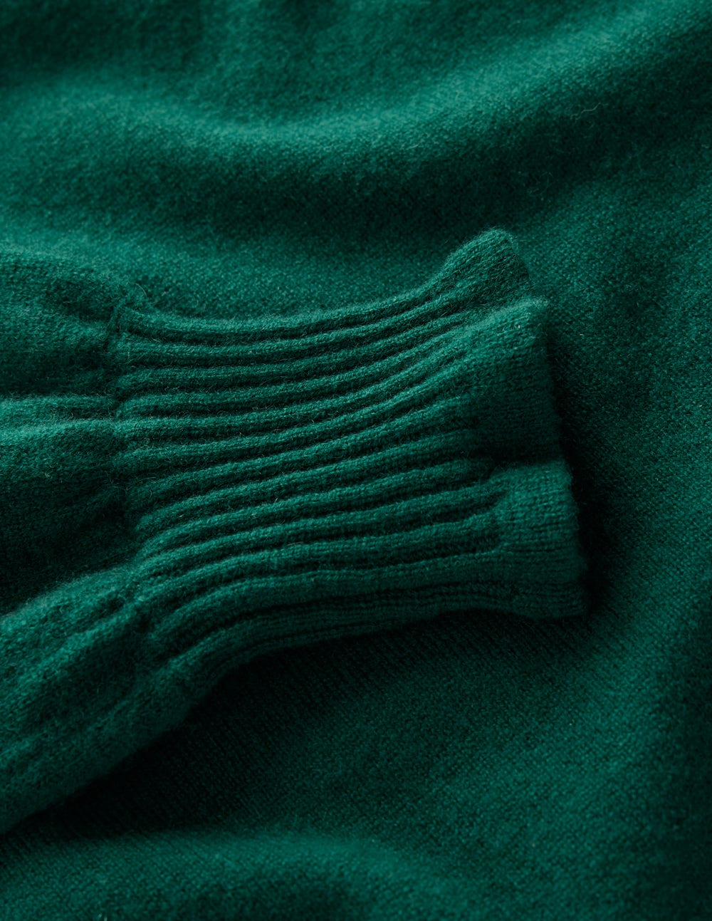 Frill Trim Cashmere Jumper-Mallard Blue - Image 7