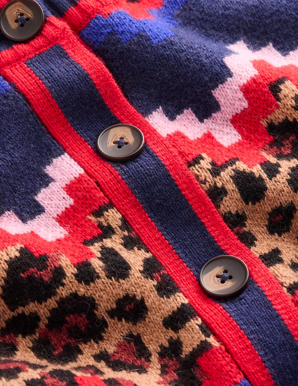 Abi Jacquard Cardigan-Multi Fair Isle, Leopard - Image 8