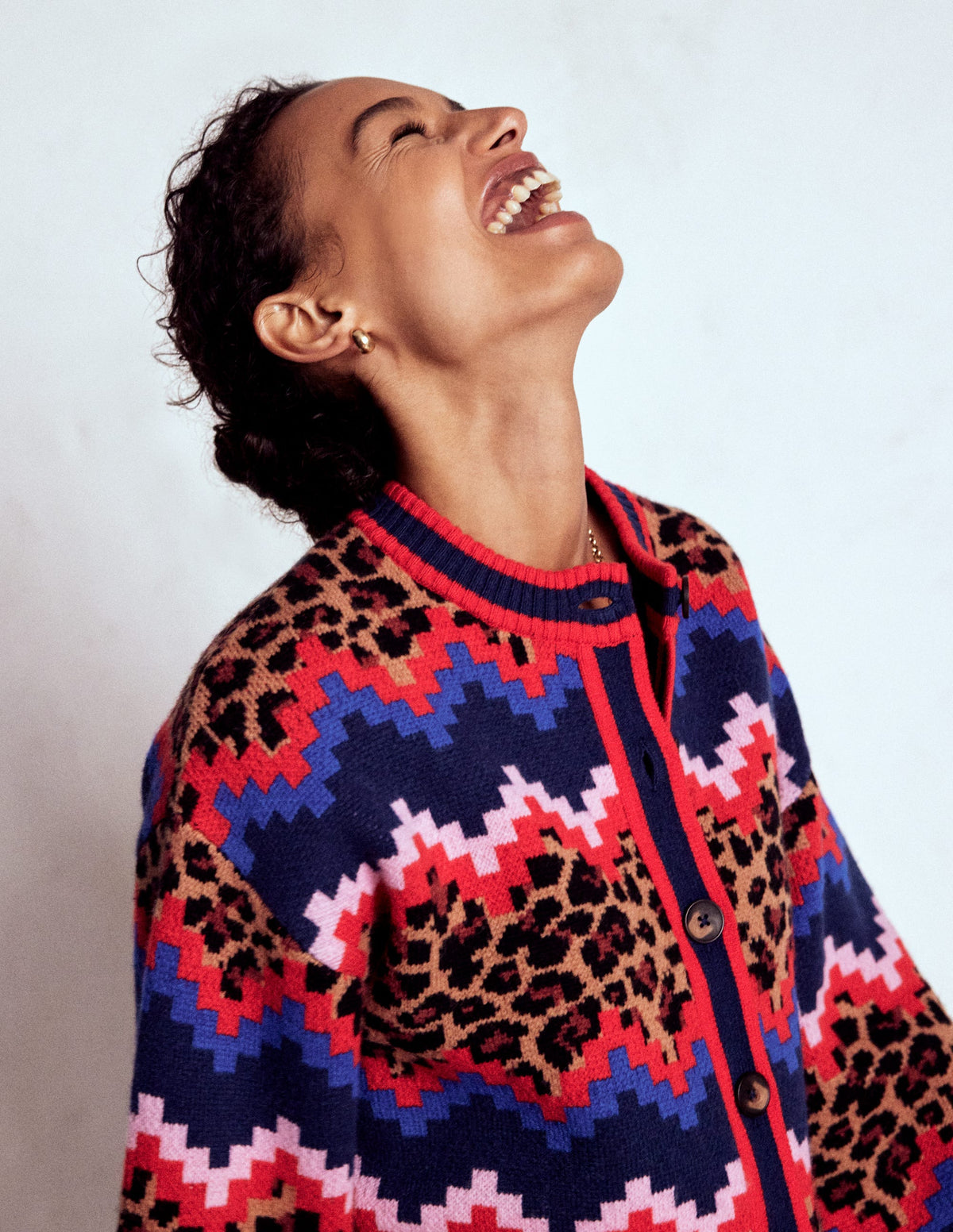 Abi Jacquard Cardigan-Multi Fair Isle, Leopard - Image 5