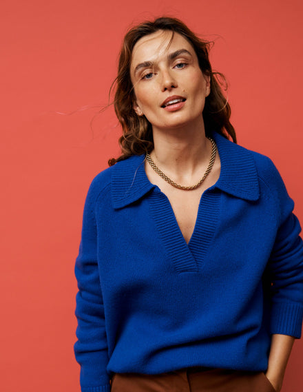 Marion Merino Henley Jumper-Blue Heron
