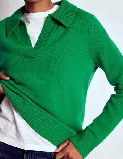 Marion Merino Henley Jumper-Rich Emerald-3