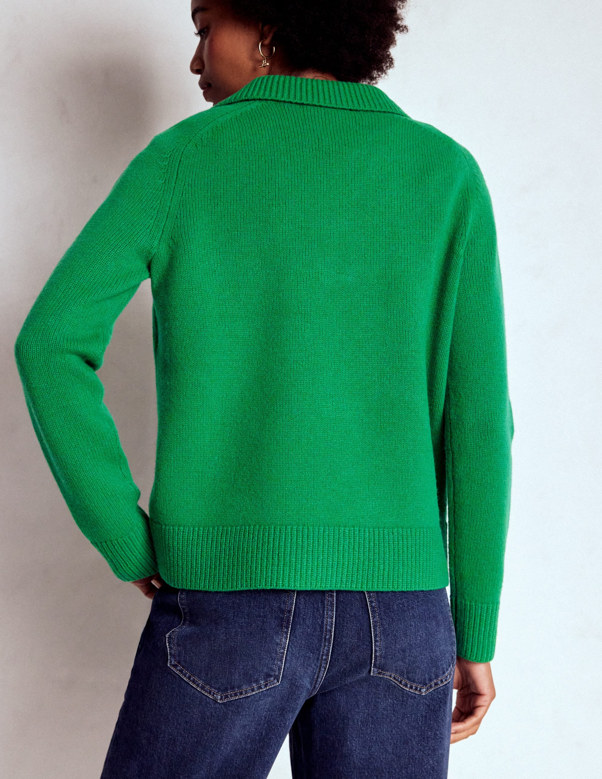 Marion Merino Henley Jumper-Rich Emerald - Image 3