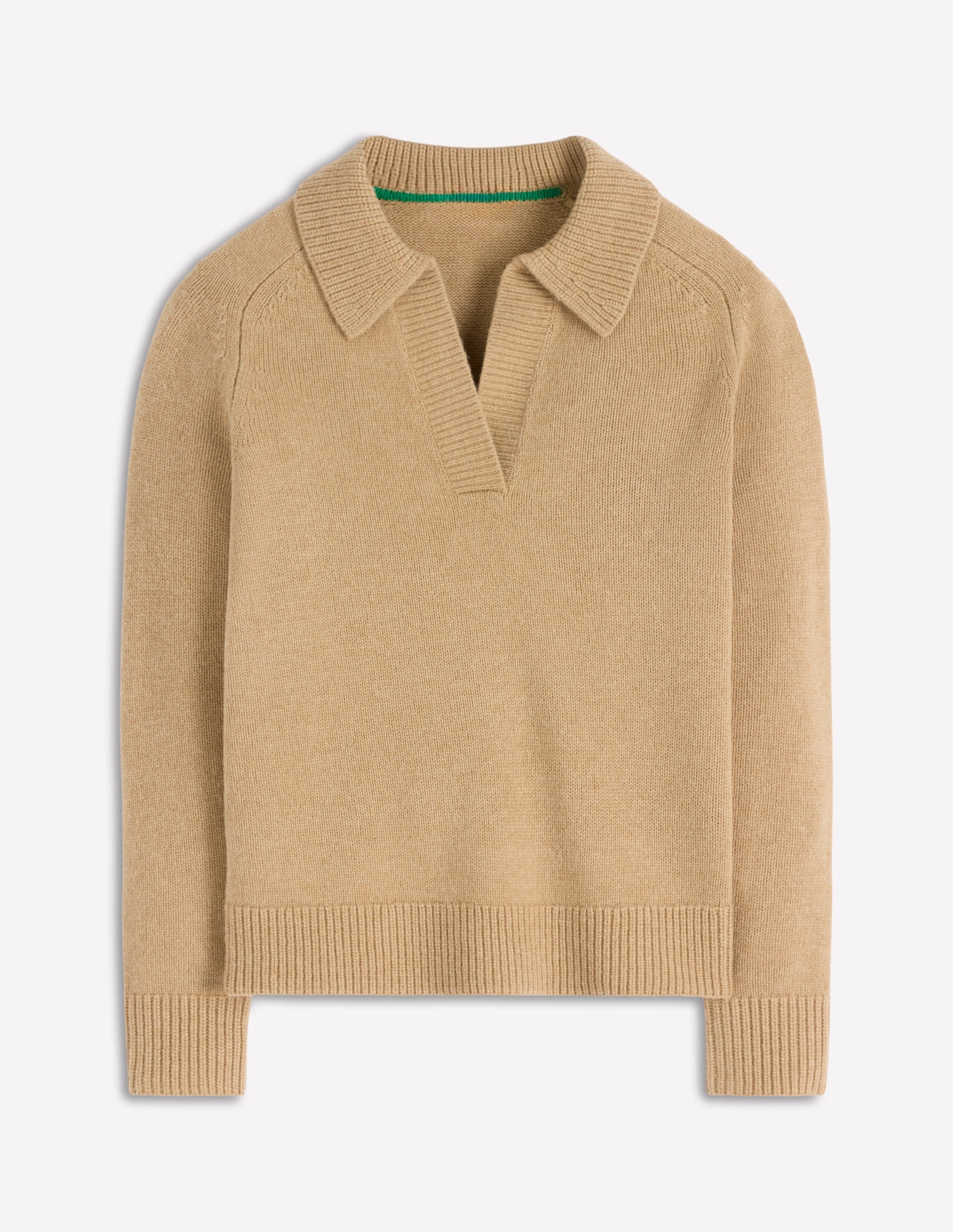 Marion Merino Henley Jumper-Camel Melange - Image 5