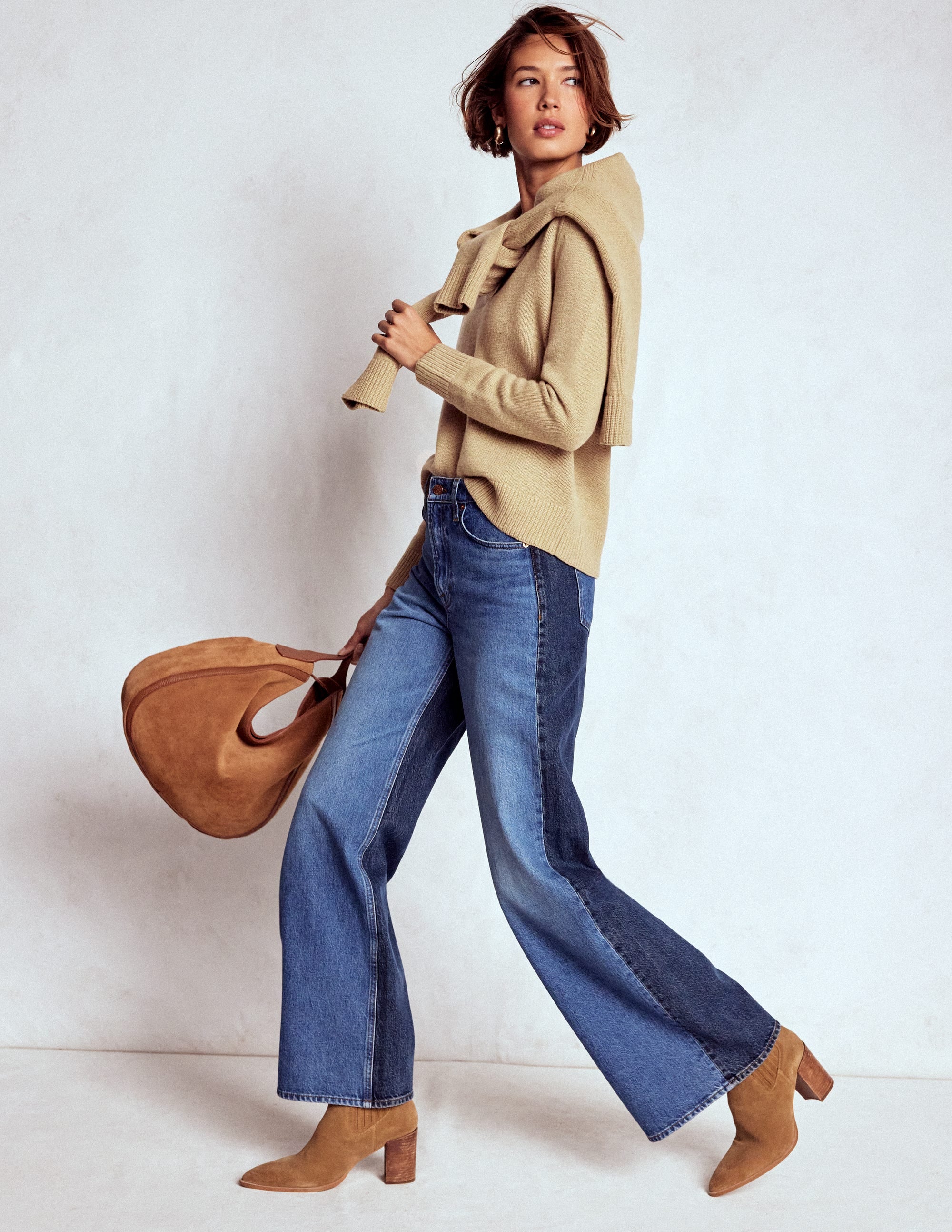 Marion Merino Henley Jumper-Camel Melange - Image 1