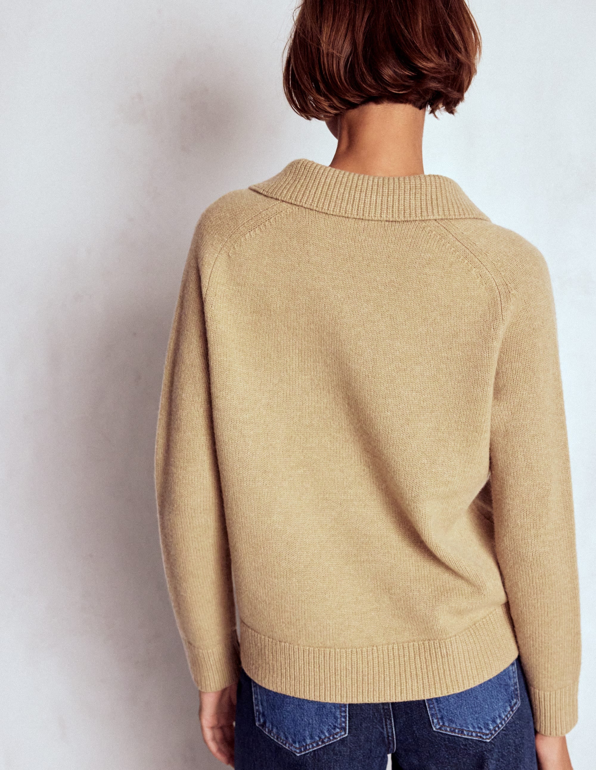 Marion Merino Henley Jumper-Camel Melange - Image 3