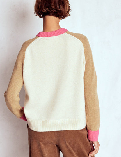 Marion Merino Jumper-Warm Ivory, Colourblock-4