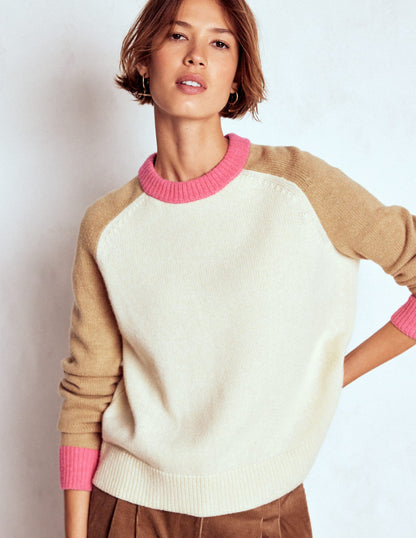 Marion Merino Jumper-Warm Ivory, Colourblock-5