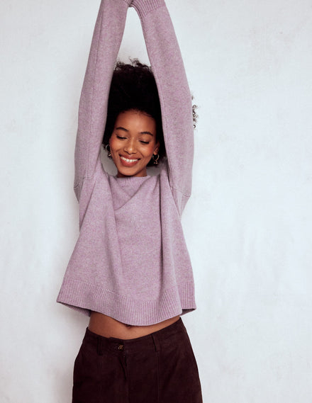 Marion Merino Jumper-Lilac Frost Purple