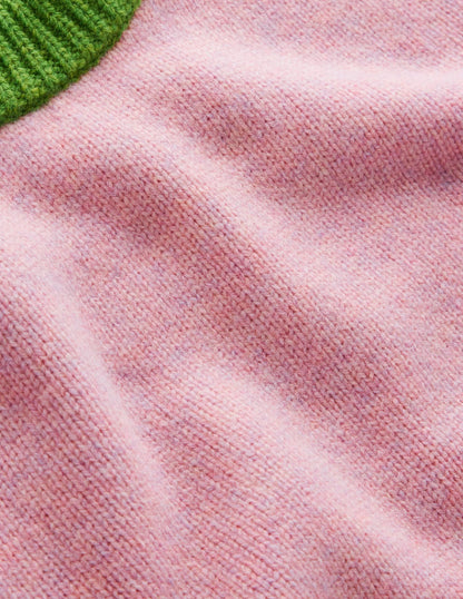 Marion Merino Jumper-French Pink, Navy Colour Block-6