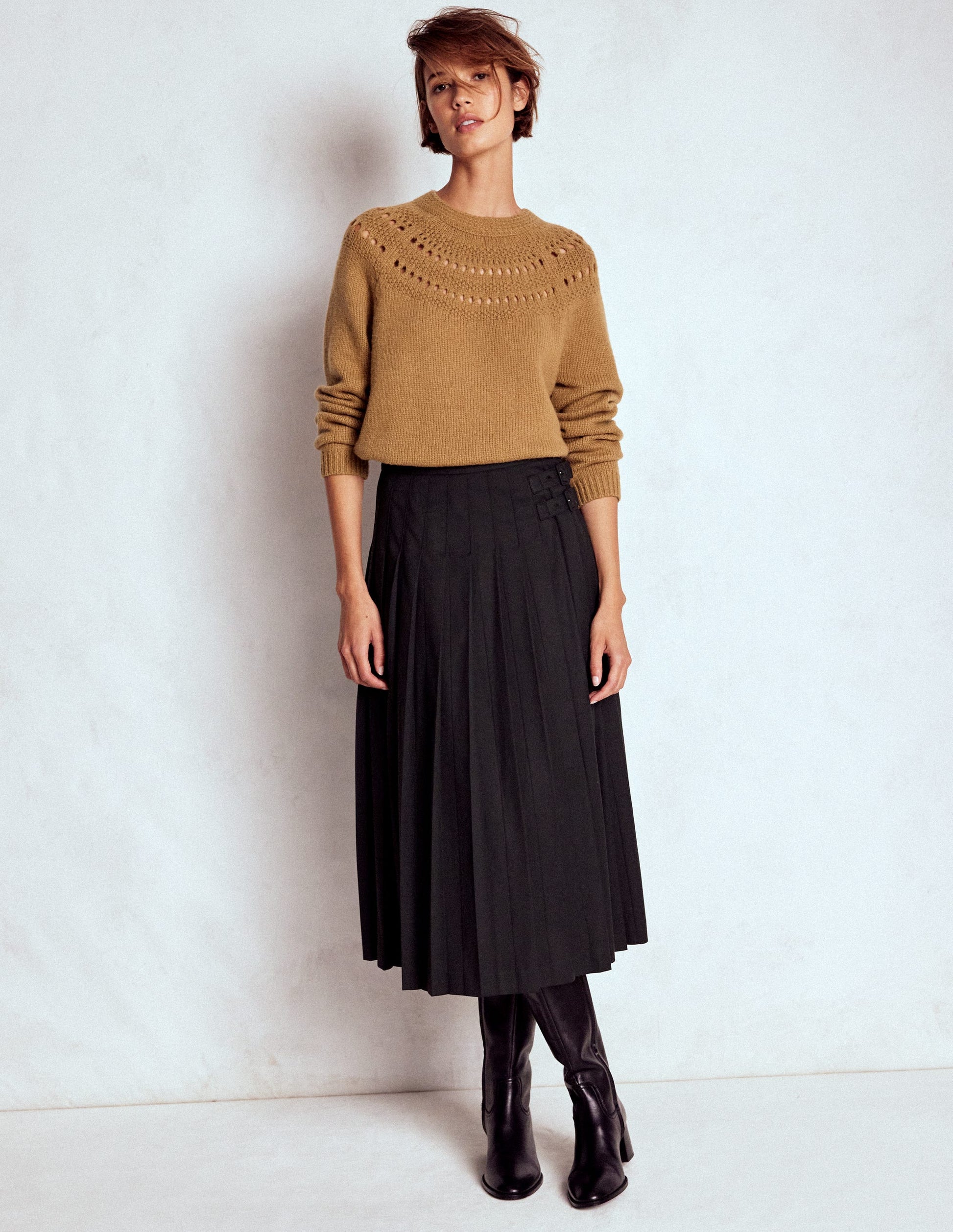 Fluffy Chunky Jumper-Camel Melange-5