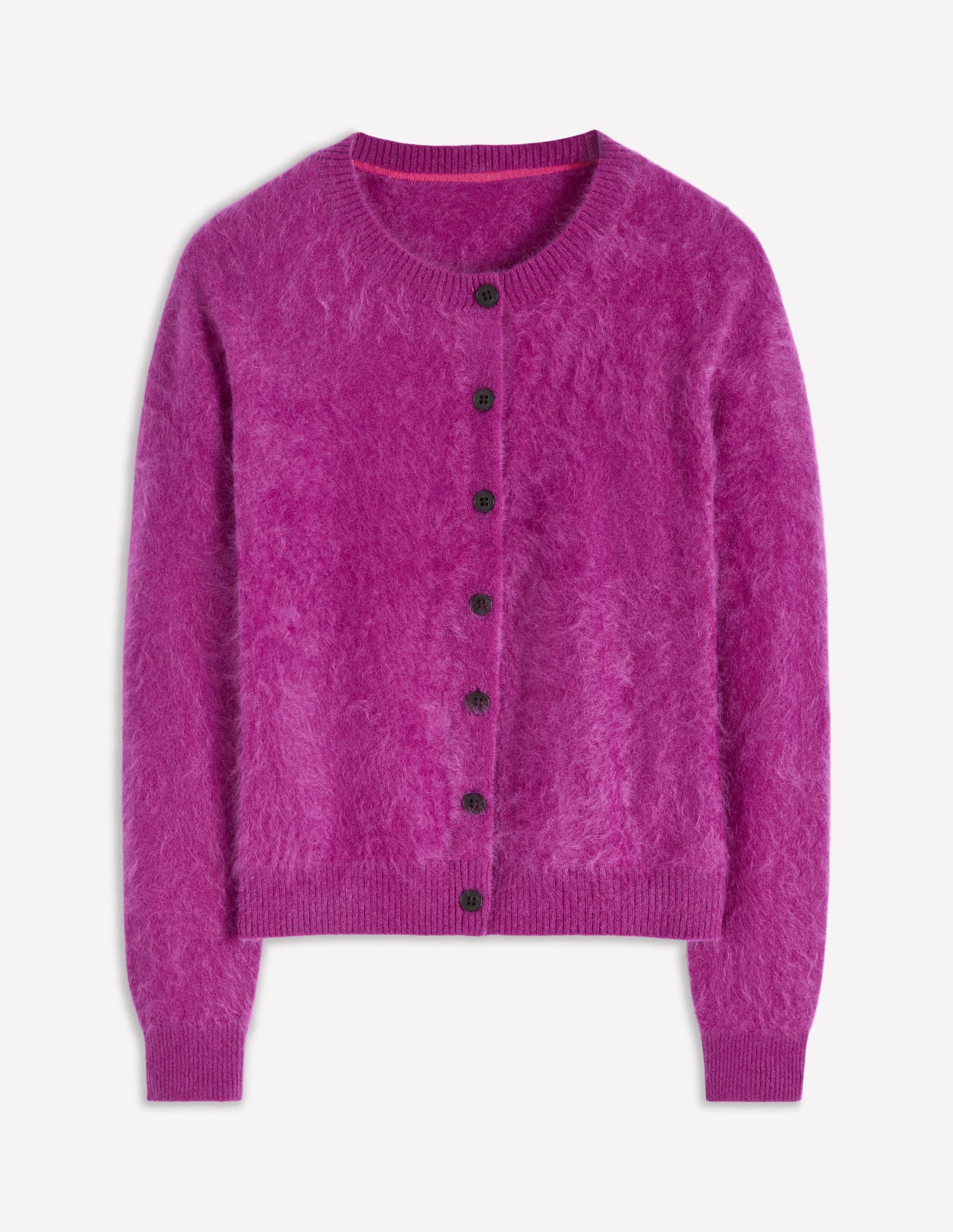 Brushed Crop Cashmere Cardigan-Regal Purple-6