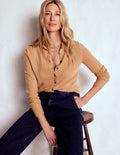 Diane Pointelle Cardigan-Camel Melange