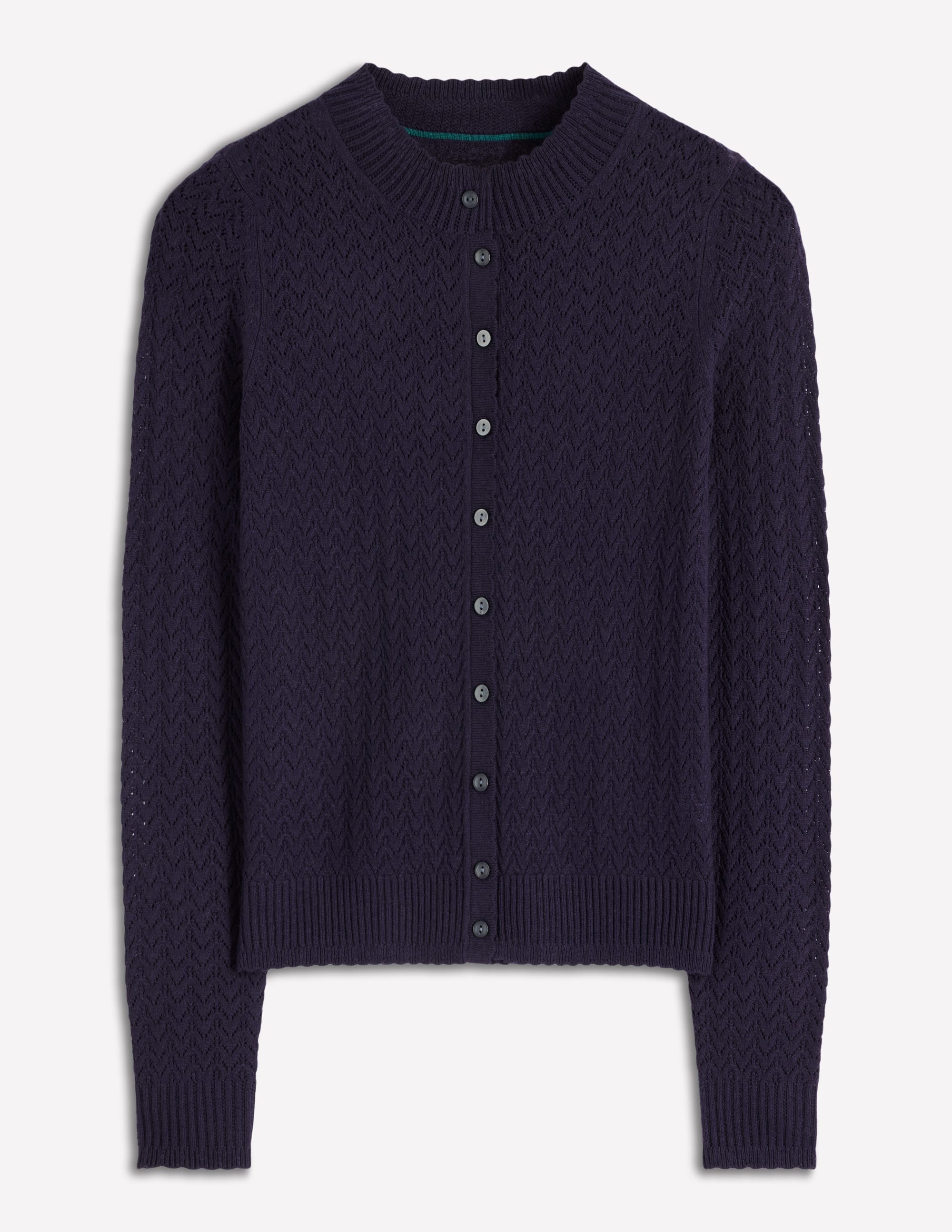 Diane Pointelle Cardigan-Navy - Image 6