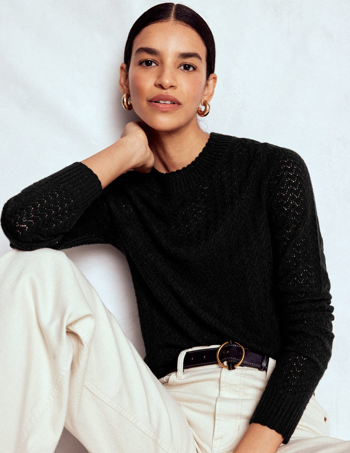 Diane Pointelle Jumper-Black