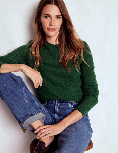 Diane Pointelle Jumper-Hunter Green-1