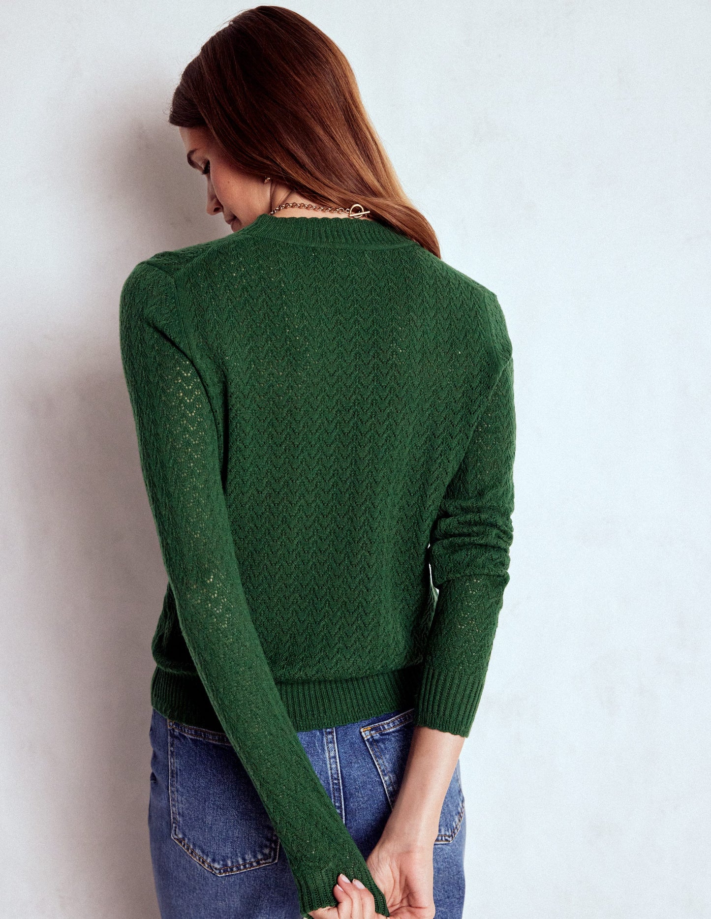 Diane Pointelle Jumper-Hunter Green