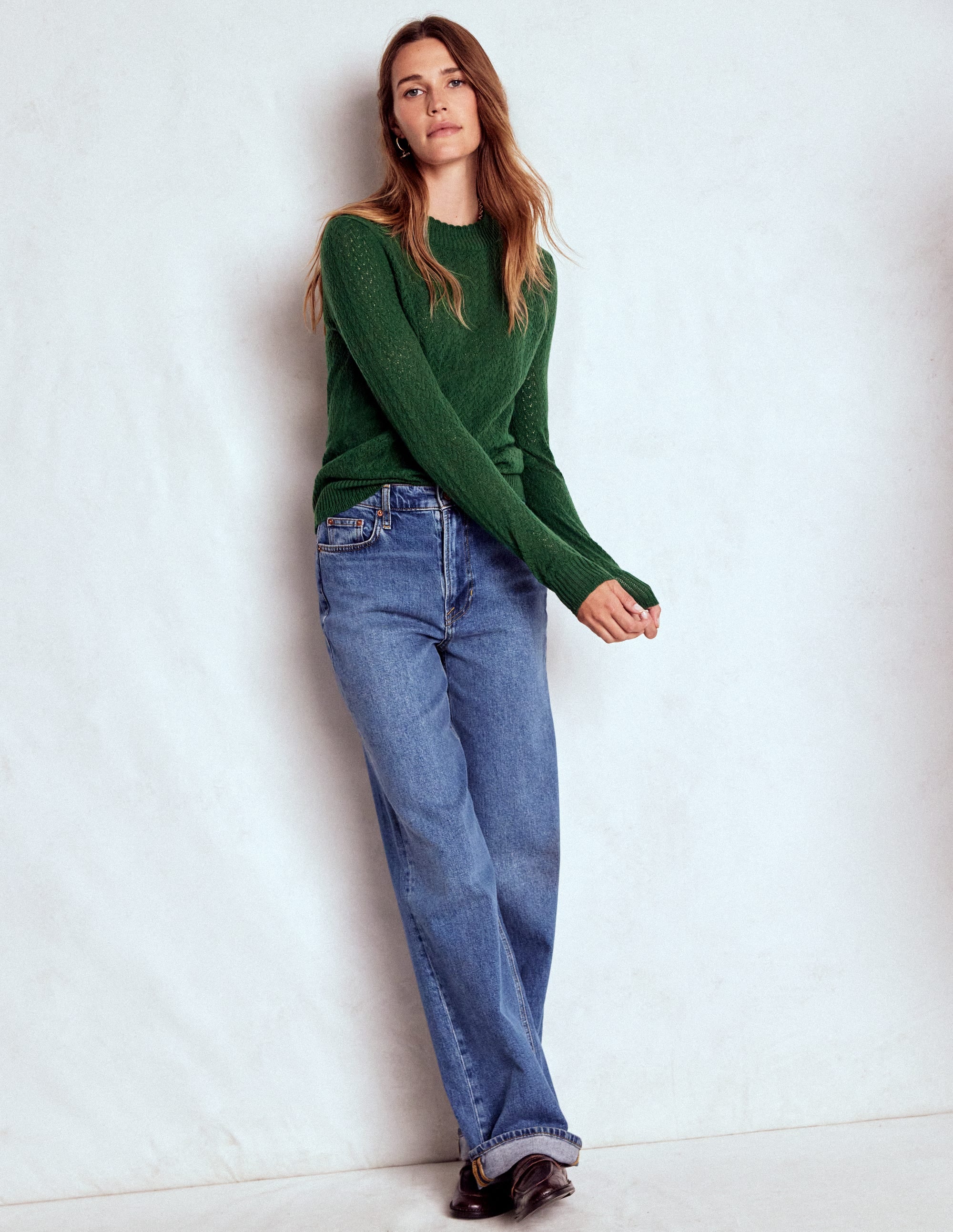Diane Pointelle Jumper-Hunter Green - Image 5