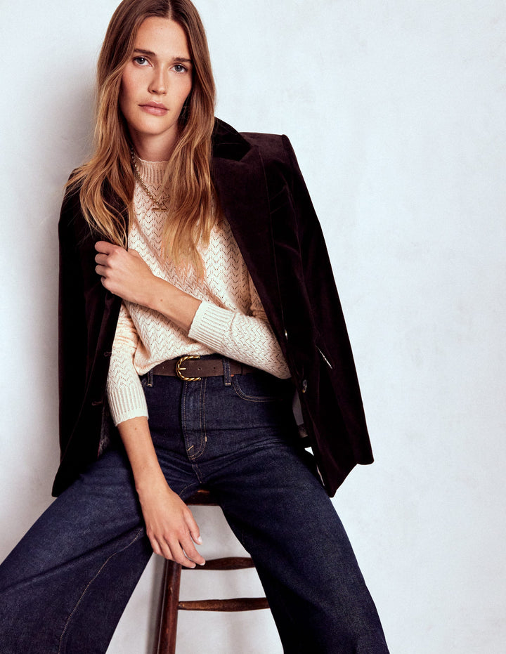 Diane Pointelle Jumper-Warm Ivory