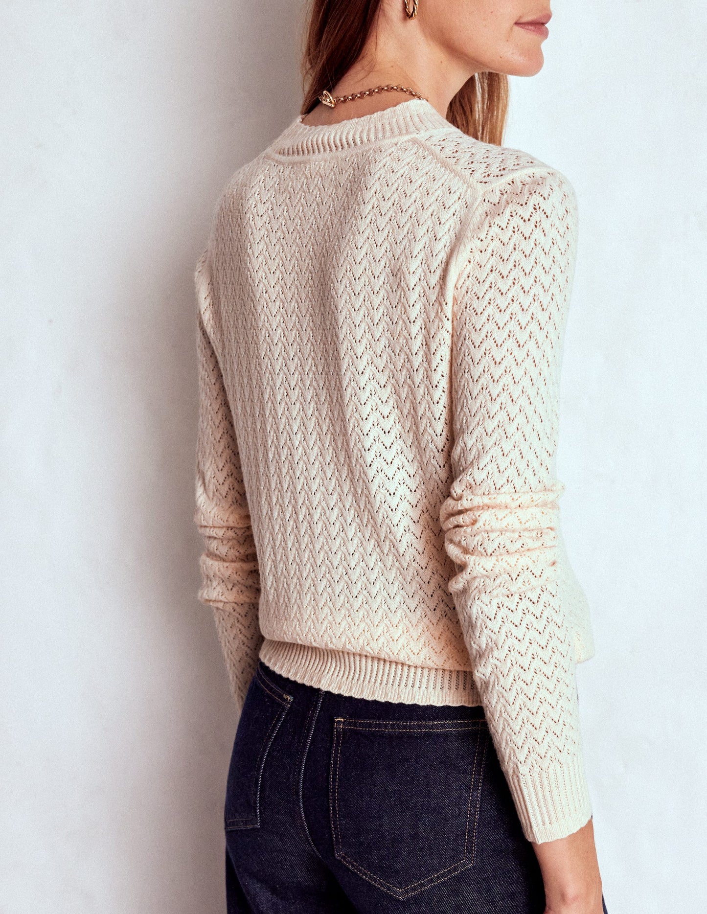 Diane Pointelle Jumper-Warm Ivory
