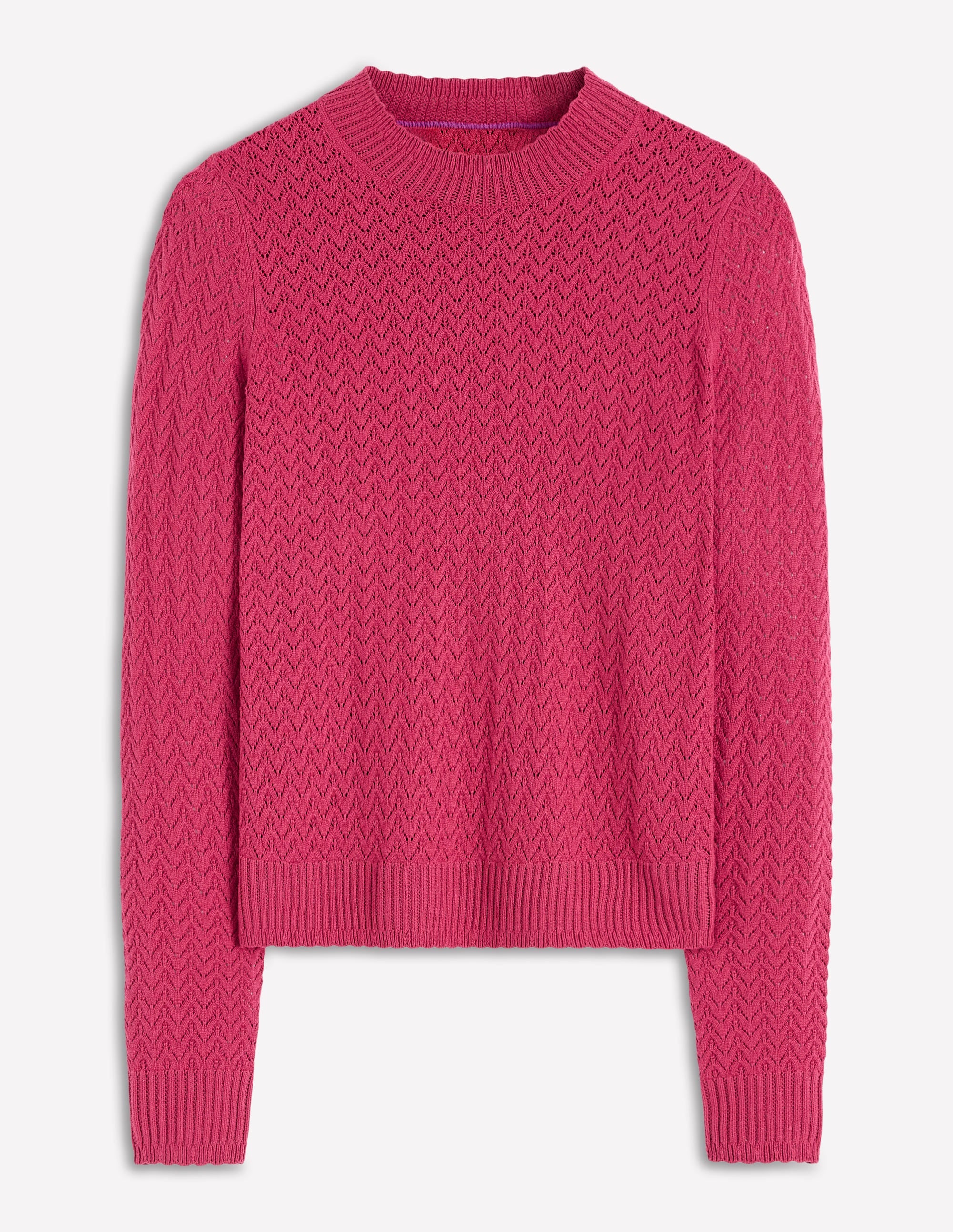 Diane Pointelle Jumper-Bright Cherry - Image 5