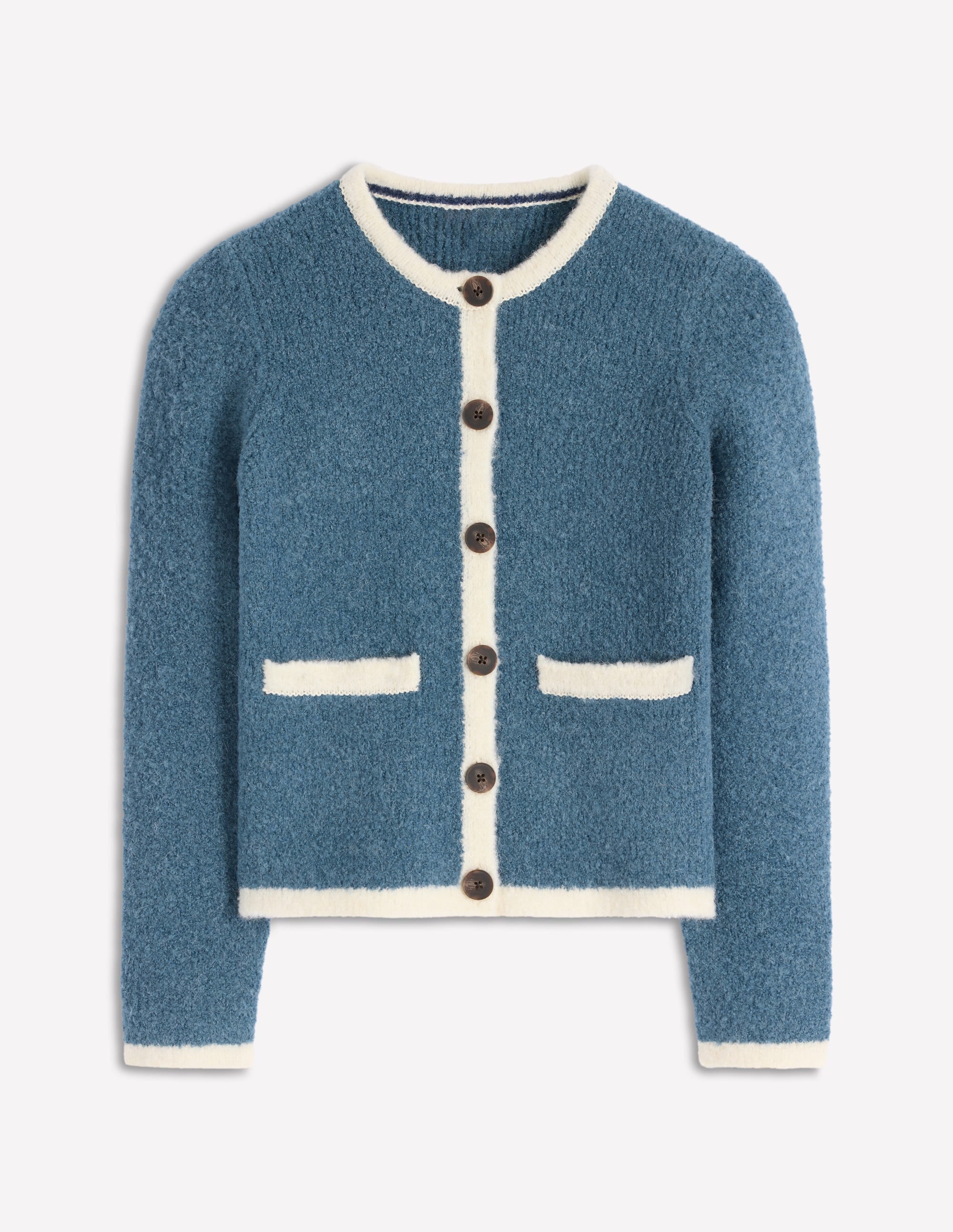 Holly Boucle Knitted Jacket-Denim Blue Boucle - Image 6