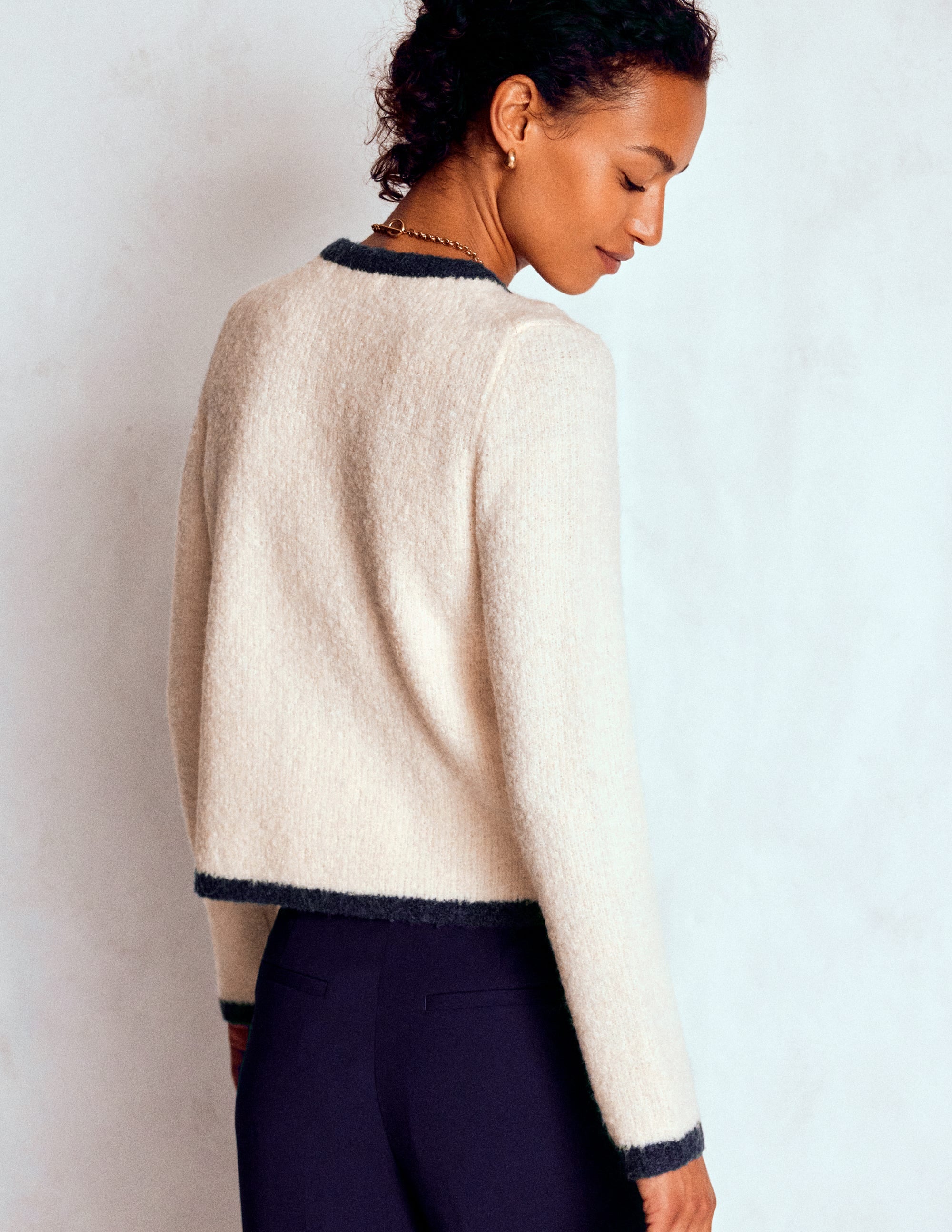 Holly Boucle Knitted Jacket-Warm Ivory, Boucle - Image 3