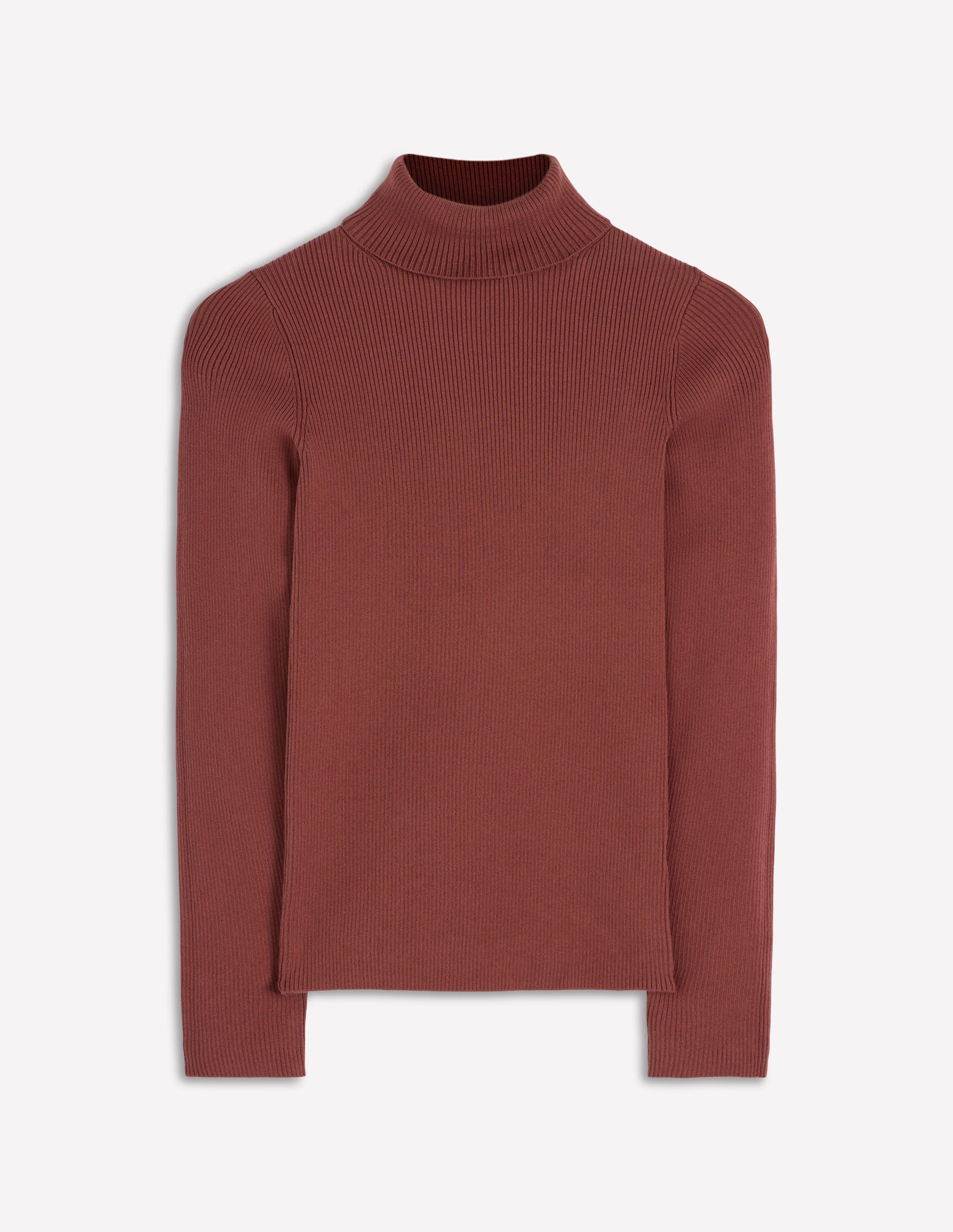 Emilia Cotton Roll Neck Jumper-Hot Chocolate Brown-5