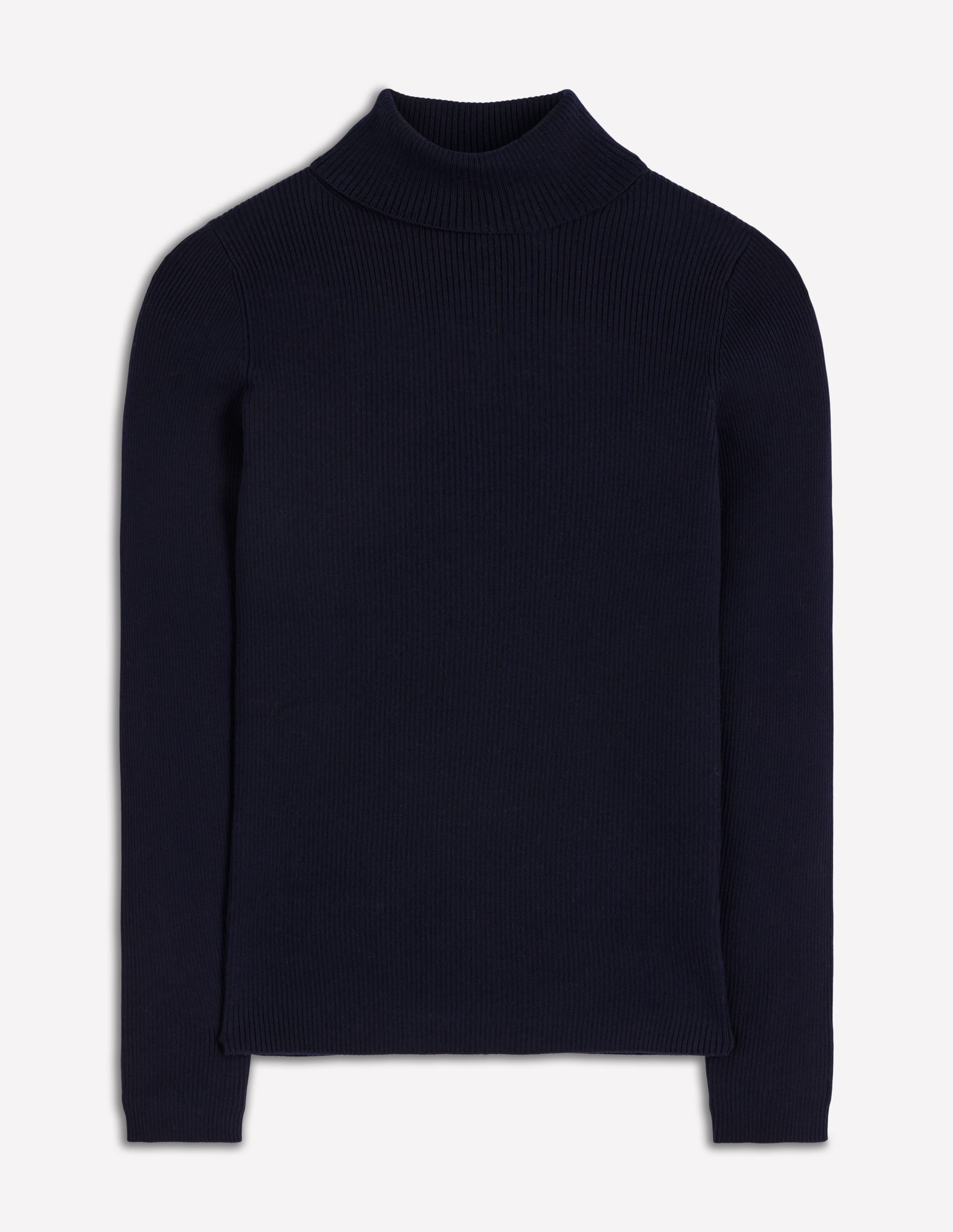 Emilia Cotton Roll Neck Jumper-Navy - Image 6