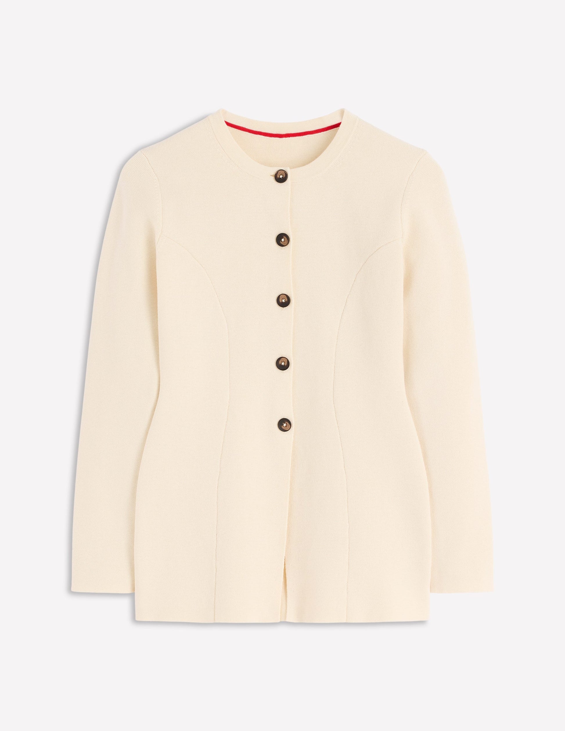 Joanna Fitted Knitted Jacket-Warm Ivory-6