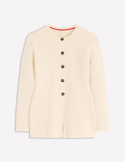 Joanna Fitted Knitted Jacket-Warm Ivory-6
