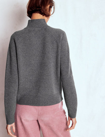 Marion Merino High Neck Jumper-Charcoal Melange-3
