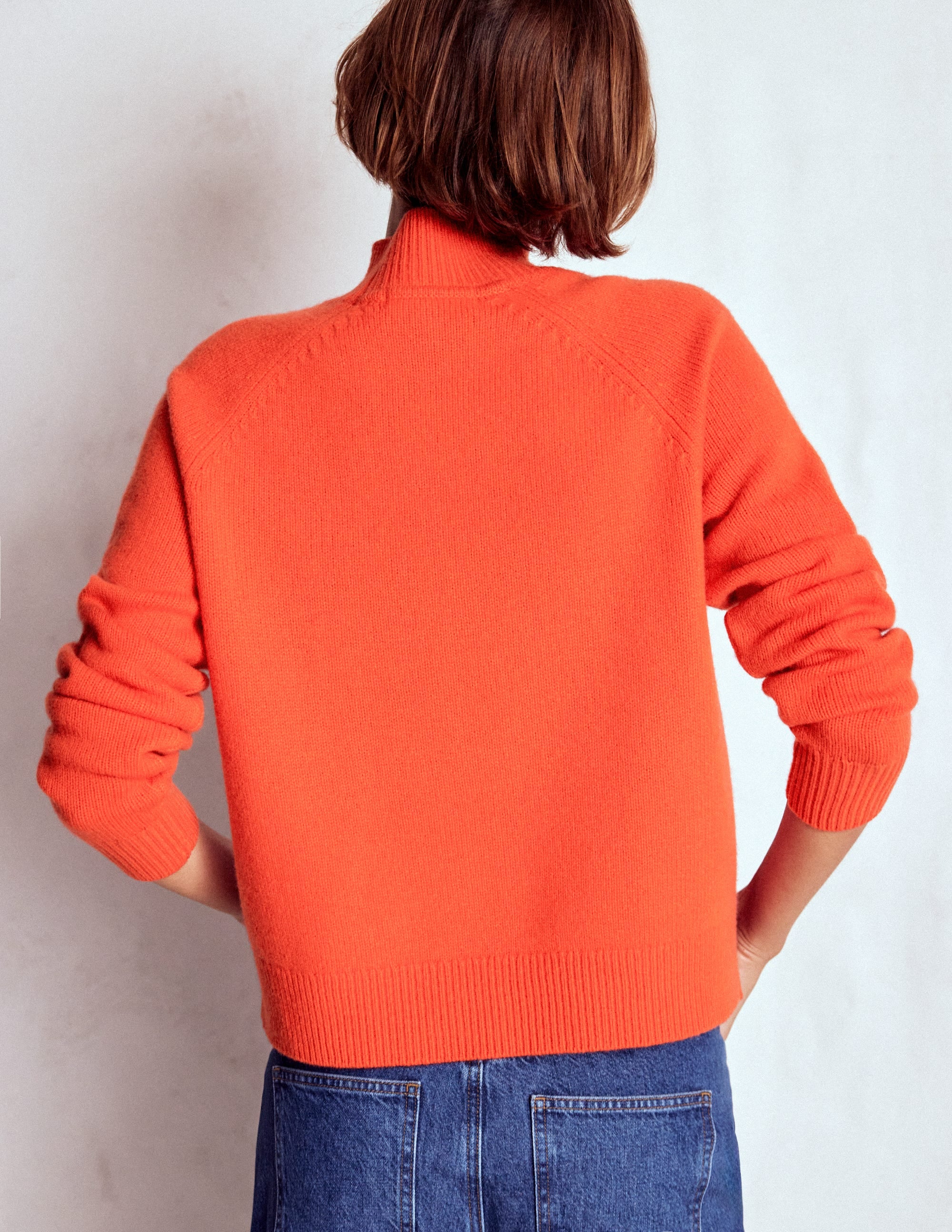 Marion Merino High Neck Jumper-Gladioli Orange - Image 4