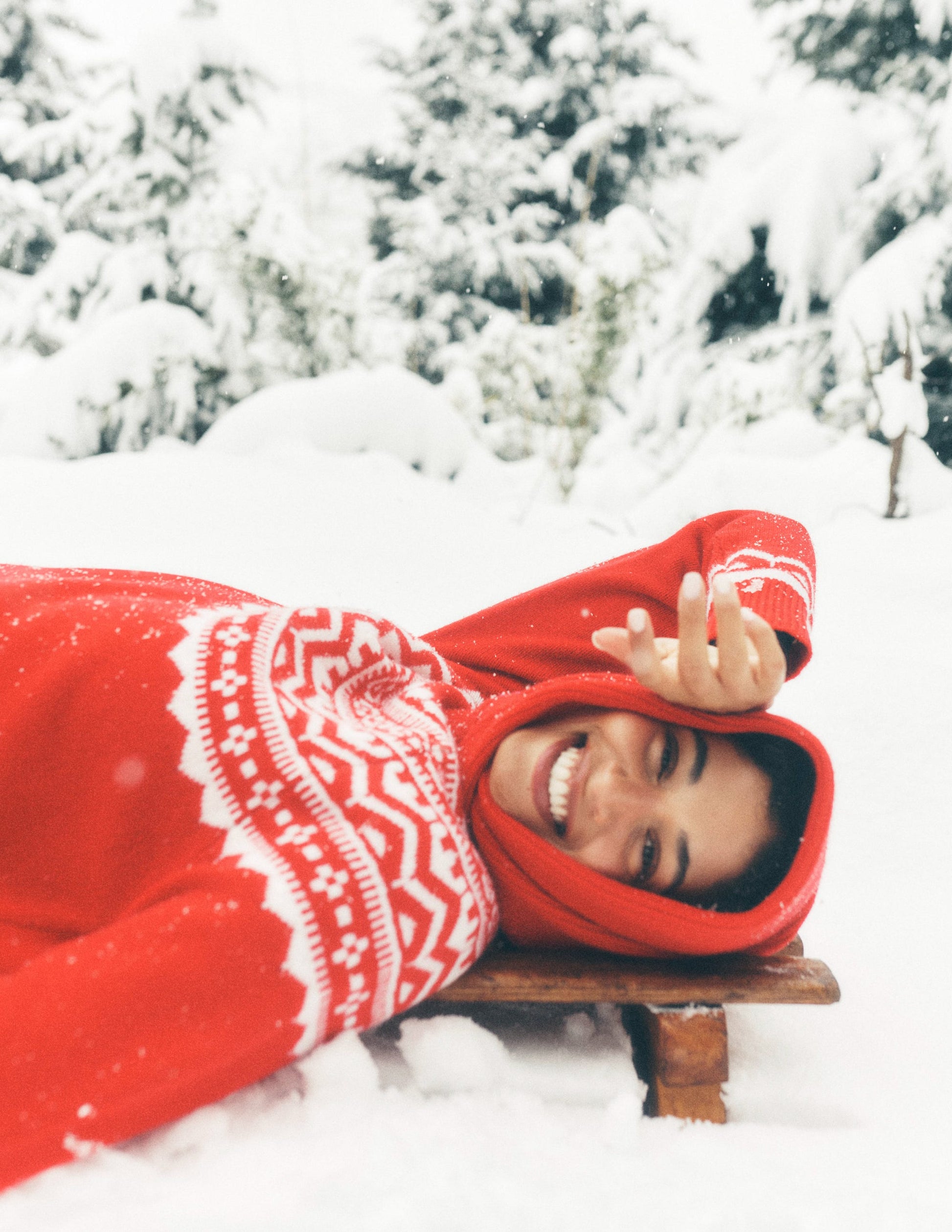 Marion Merino High Neck Jumper-Poppy Red Fair Isle-2