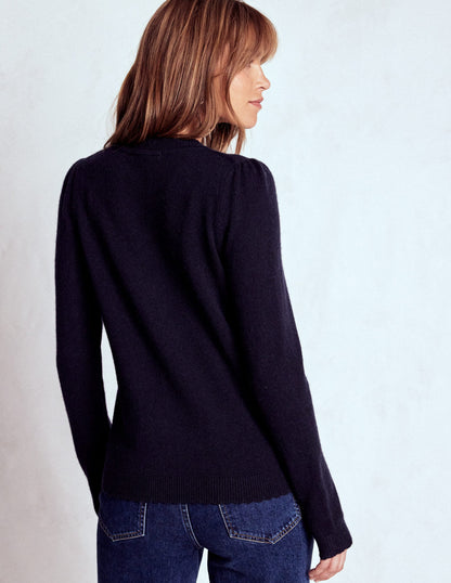 Elizabeth Embellished Cardigan-Navy, Floral Embellishment-4