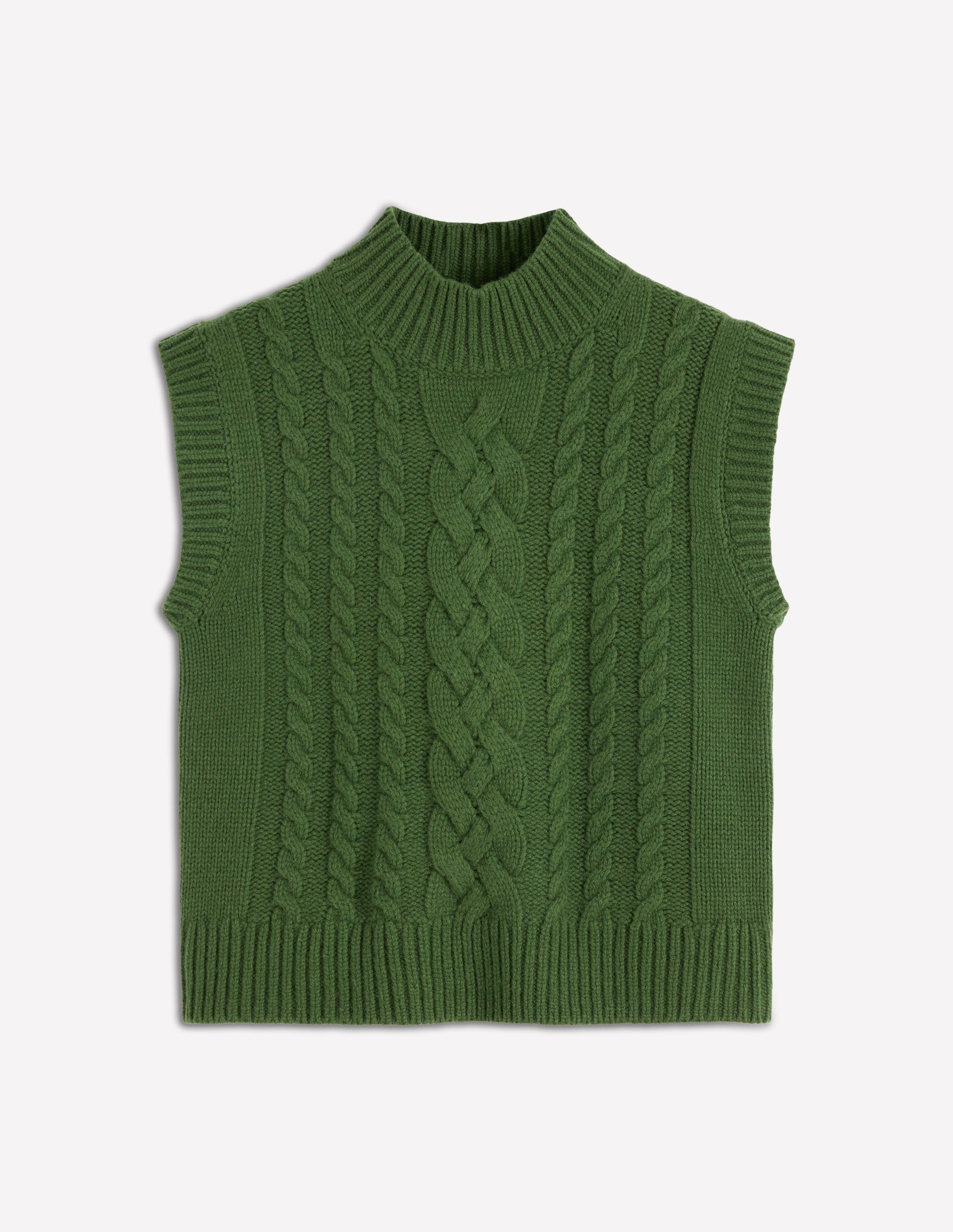 Amara Merino Cable Tank-Green Fir-6