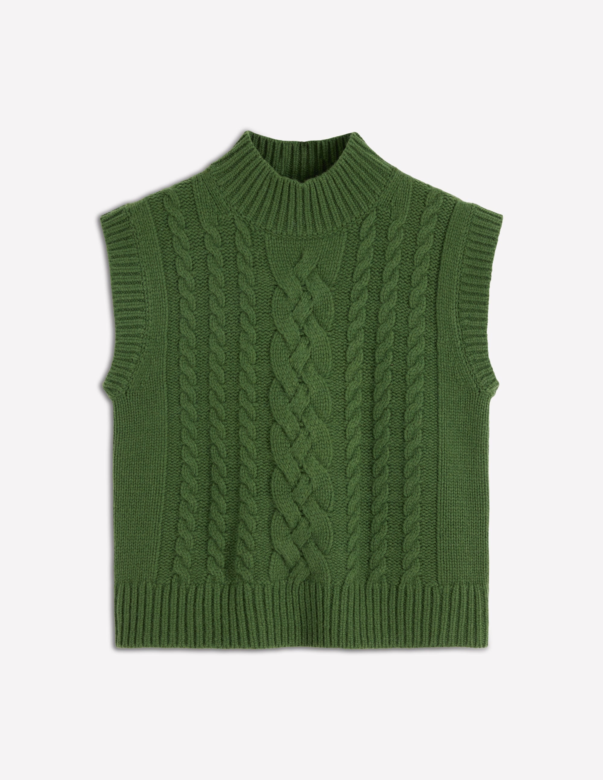 Amara Merino Cable Tank-Green Fir - Image 7