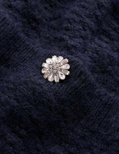 Jewel Button Cardigan-Navy-6