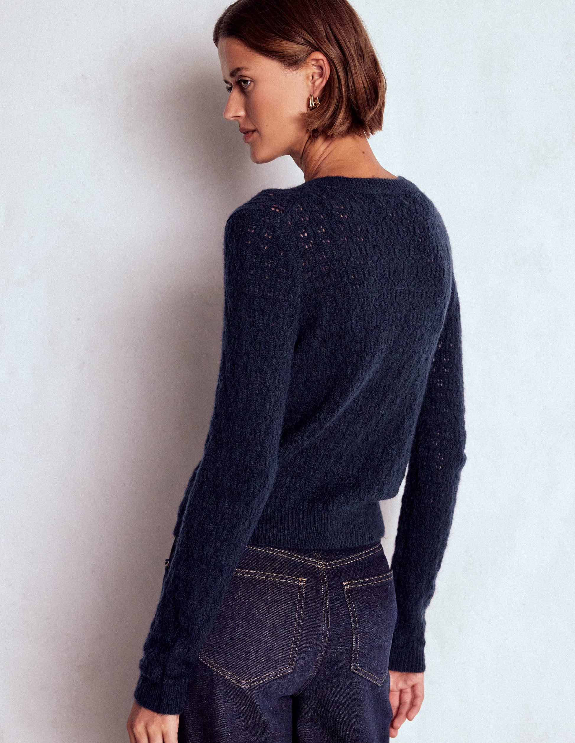 Jewel Button Cardigan-Navy-3
