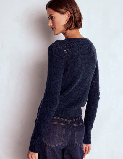Jewel Button Cardigan-Navy-3