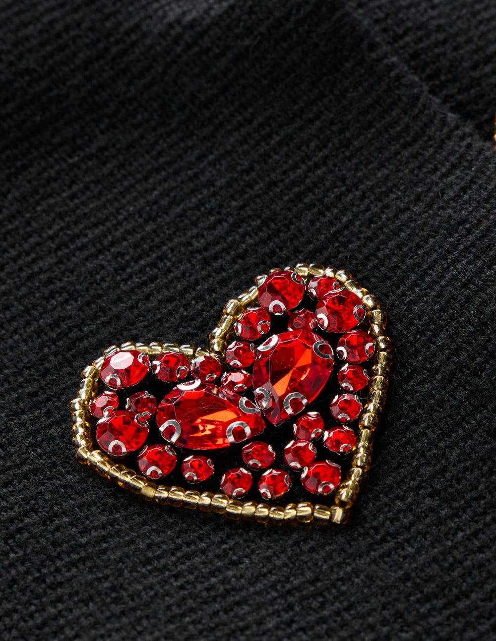 Jewelled Knitted Jacket-Black Hearts - Image 8