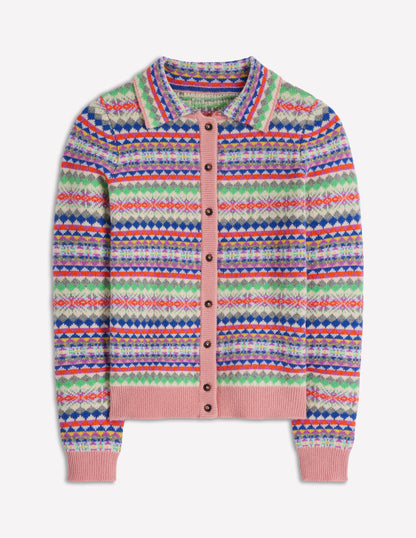 Edie Fair Isle Knitted Shirt-Pink Heritage Fair Isle-5