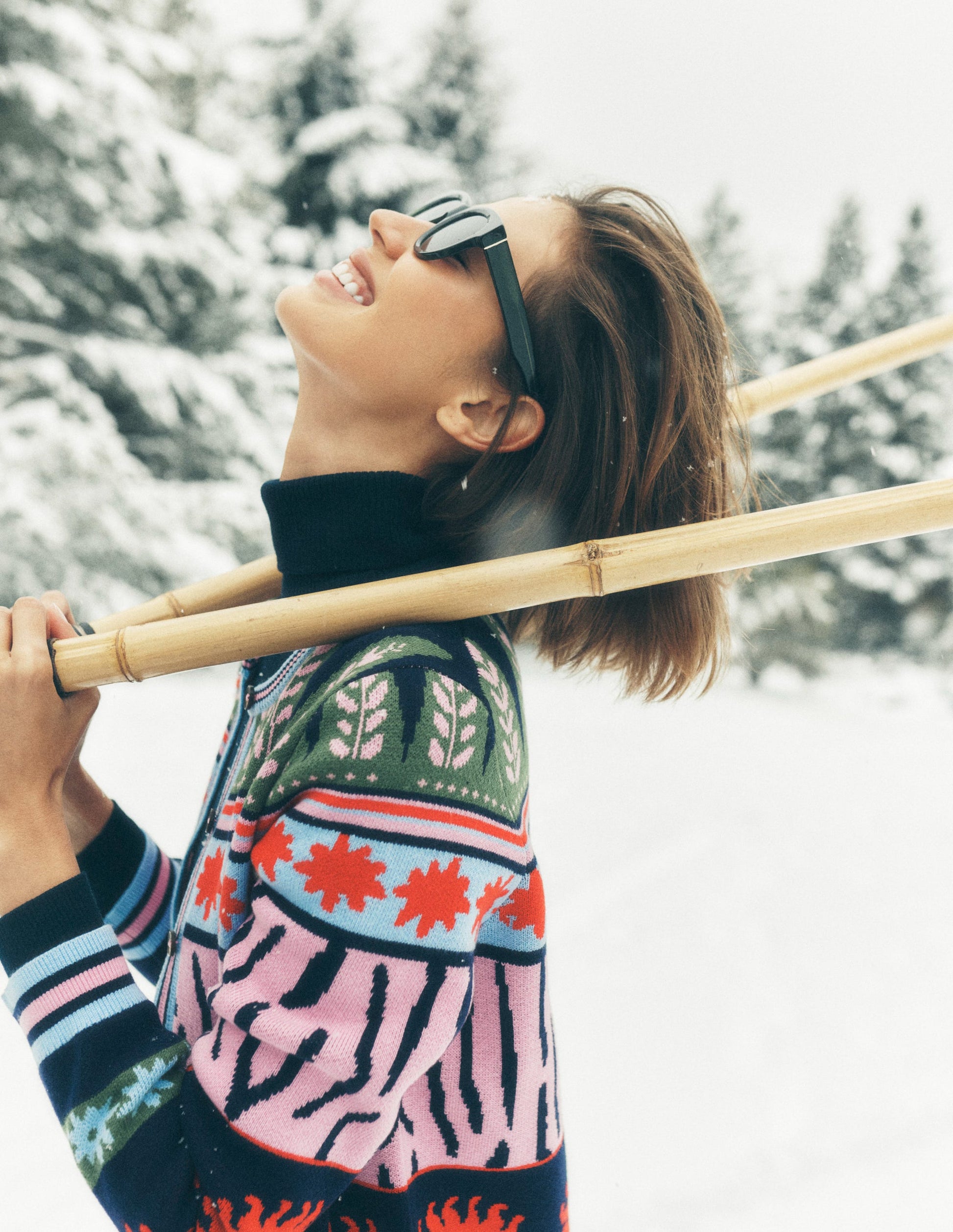 Long Jacquard Cardigan-Navy Tigers-1