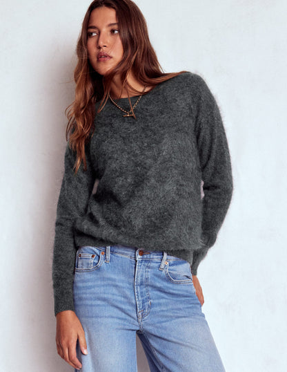 Brushed Cashmere Jumper-Slate Grey-1
