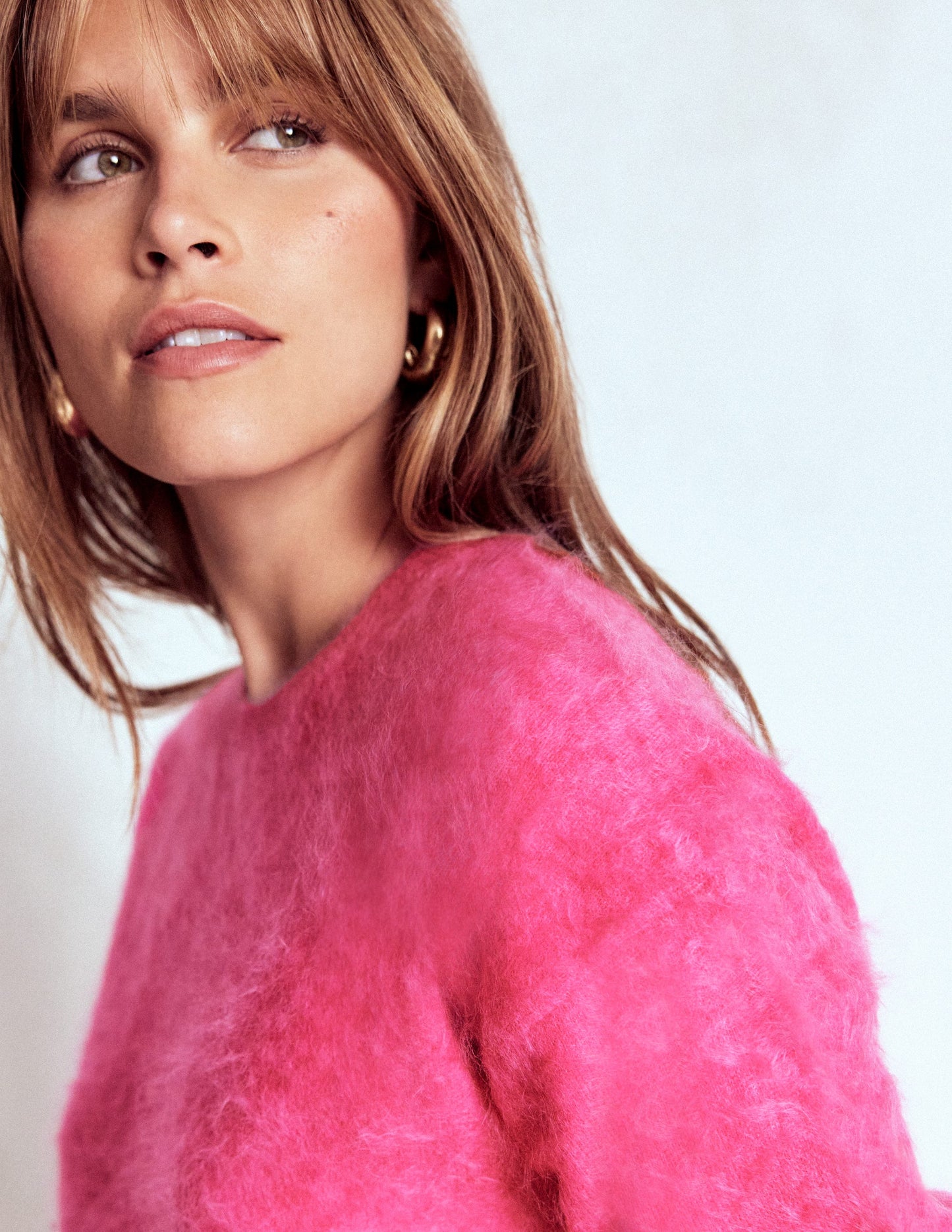 Brushed Cashmere Jumper-Pink Peony