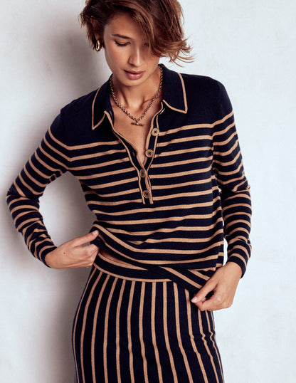 Liz Henley Jumper-Navy / Camel-3