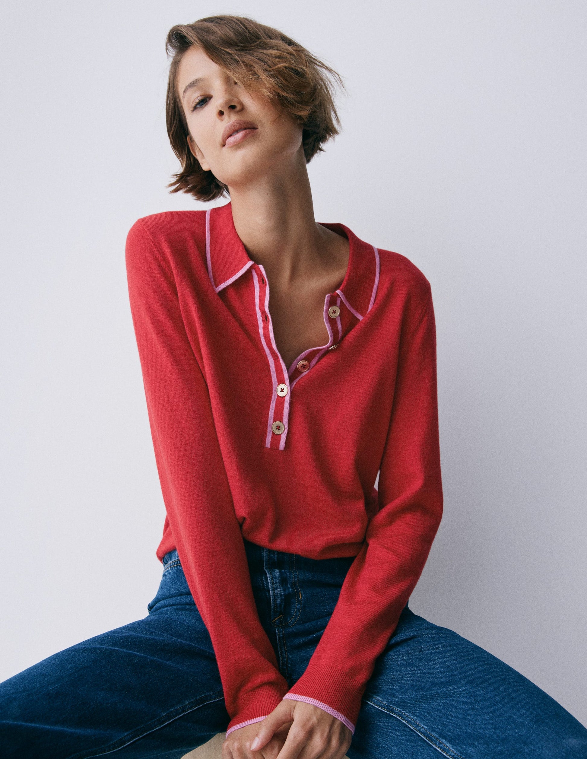 Liz Henley Jumper-Salsa Red-1