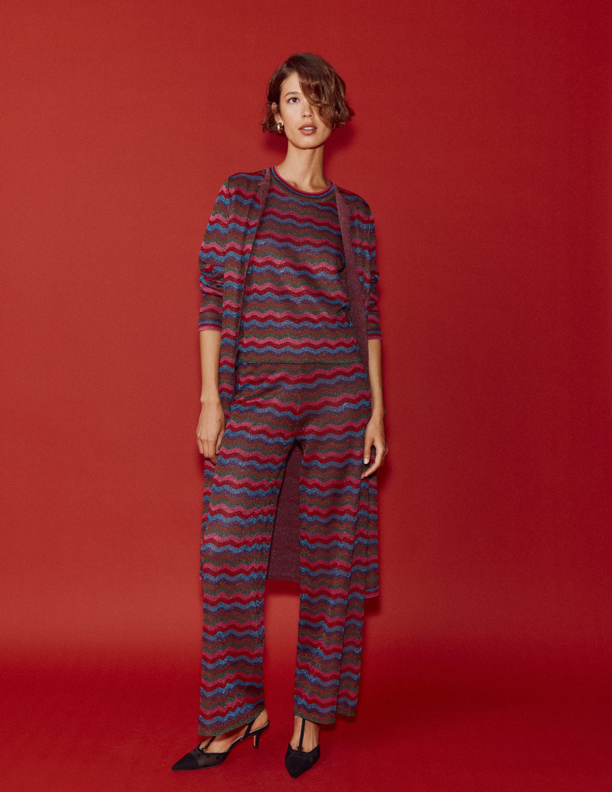 Edge to Edge Cardigan Coat-Multi-1