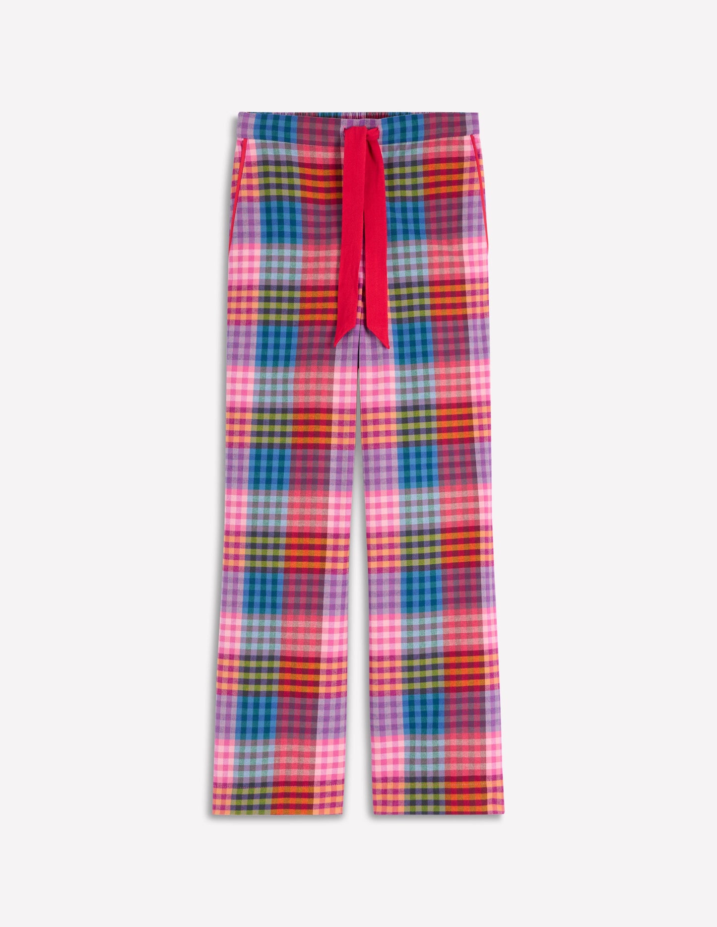 Brushed Cotton Pyjama Trousers-Rainbow Blanket Check